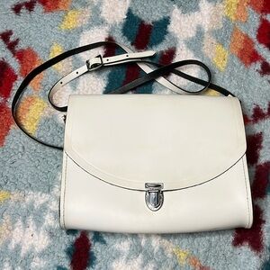 Cambridge satchel co white pushlock crossbody purse